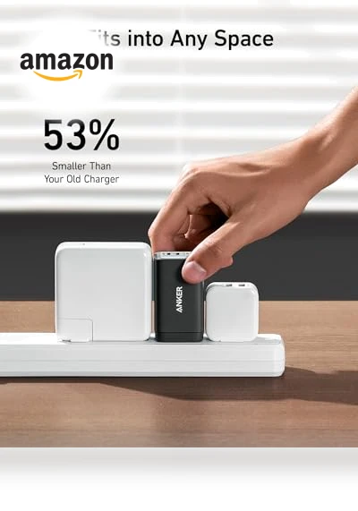 USB C Charger (Nano 65W), PPS 3-Port Fast Compact Foldable USB C Charger Block — Charging Solutions, Anker