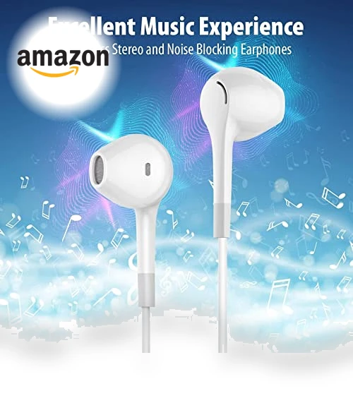 Wired Earbuds with Heavy Bass Stereo — In-Ear Headphones, HUOMU