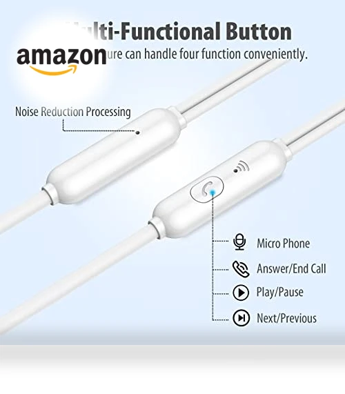 Wired Earbuds with Heavy Bass Stereo — In-Ear Headphones, HUOMU