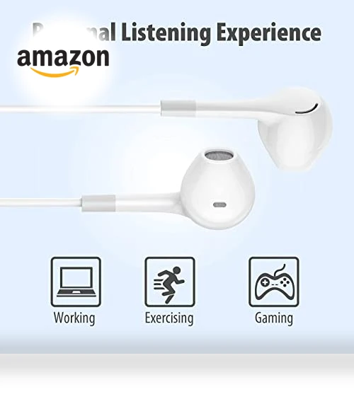 Wired Earbuds with Heavy Bass Stereo — In-Ear Headphones, HUOMU