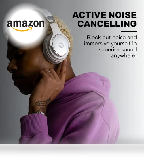 Wireless Bluetooth Over Ear Headphones with Active Noise Cancelling — In-Ear Headphones, Raycon