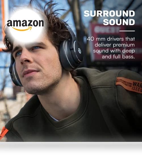 Wireless Bluetooth Over Ear Headphones with Active Noise Cancelling — In-Ear Headphones, Raycon