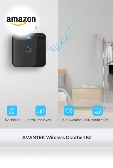 Wireless Doorbell Chime Kit — Push Buttons, AVANTEK