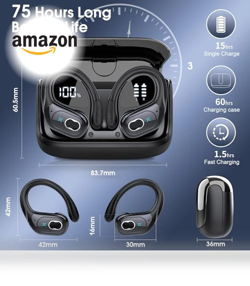 Wireless Earbuds with 75hrs Playtime — In-Ear Headphones, Aptkdoe
