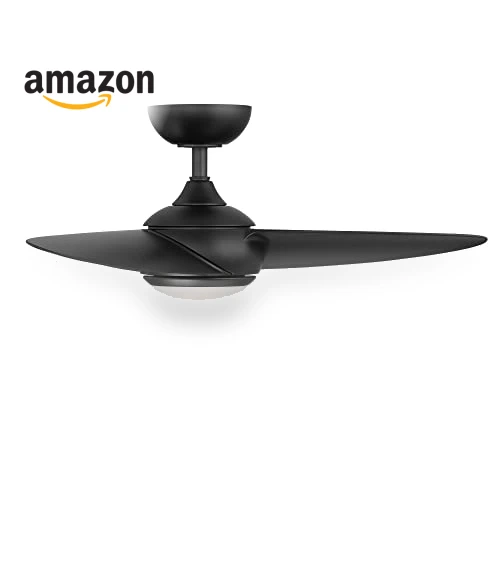 3-Blade Smart Home Ceiling Fan with LED Light Kit — Ceiling Fan Wall Controls, WAC Lighting