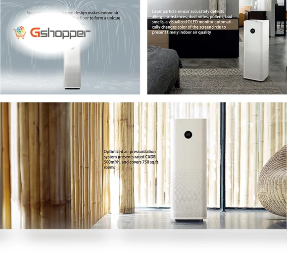 Air Purifier Pro with OLED Display and Laser Sensor — HEPA Air Purifiers, Xiaomi