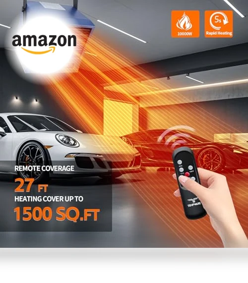 Digital Fan-Forced Ceiling Mount Shop Heater — Portable Heating Solutions, TEMPWARE