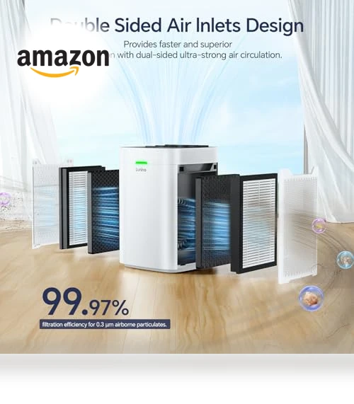Double-Sided HEPA Air Purifier — Activated Carbon Air Purifiers, LUNINO