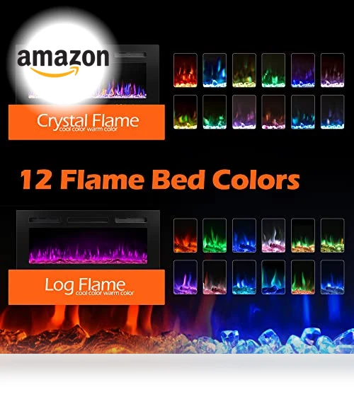 Electric Fireplace Wall Mounted and Recessed — Outdoor Fireplaces, BETELNUT