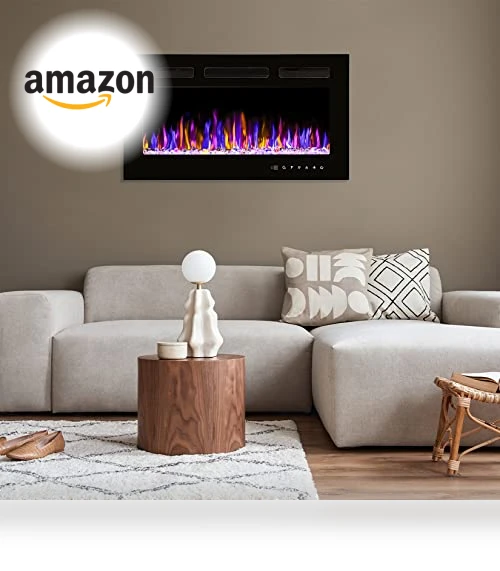 Electric Fireplace Wall Mounted and Recessed — Outdoor Fireplaces, BETELNUT