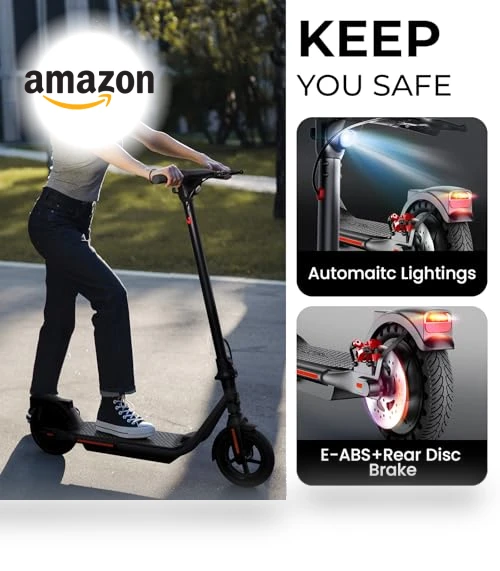 Electric Scooter with 10" Tires and 600W Peak Motor — Electric Self-Balancing Scooters, SISIGAD