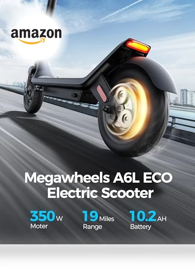 Electric Scooter with Shock Absorbing Tires — Electric Vehicles, MEGAWHEELS