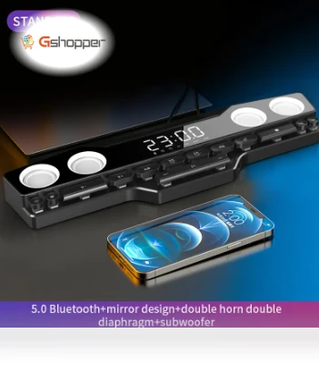 Bluetooth Speaker with LED Light, Alarm Clock, and Temperature Sensor — Portable Audio Solutions