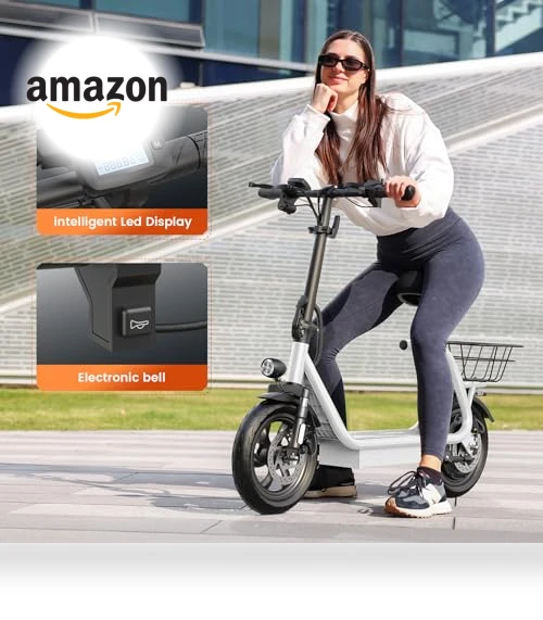 Peak 1200W Electric Scooter with Seat — Push Scooters, Caroma