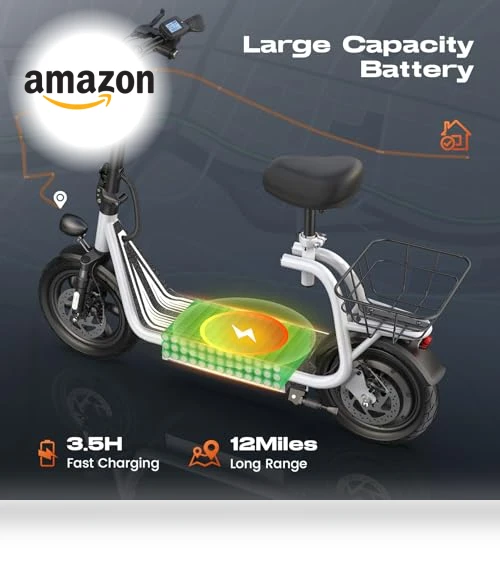 Peak 1200W Electric Scooter with Seat — Push Scooters, Caroma