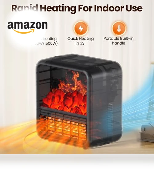 Portable Space Heater with 3D Flame Effect — Portable Heating Solutions, Alpaca