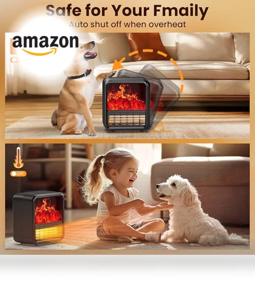 Portable Space Heater with 3D Flame Effect — Portable Heating Solutions, Alpaca
