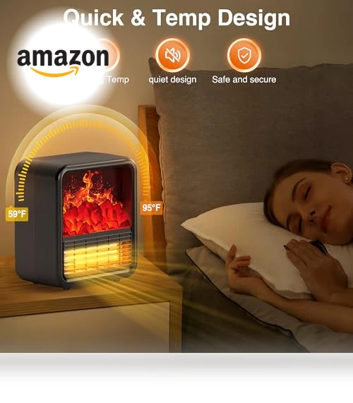 Portable Space Heater with 3D Flame Effect — Portable Heating Solutions, Alpaca