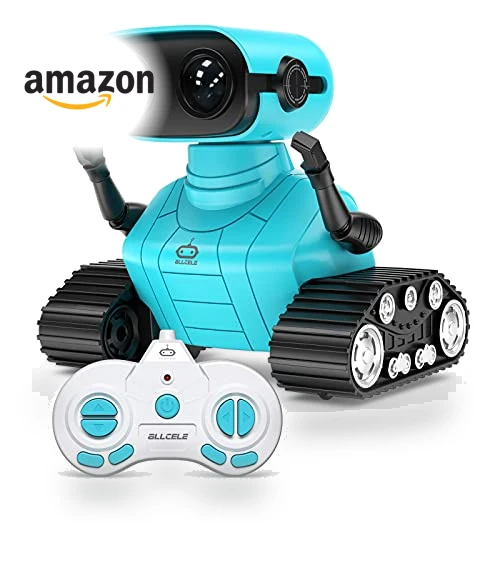 Rechargeable RC Robot Toy with Music and LED Eyes — Interactive Figures & Robots, ALLCELE