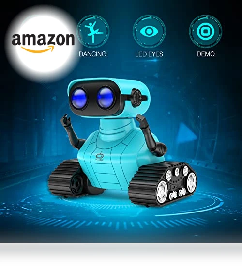 Rechargeable RC Robot Toy with Music and LED Eyes — Interactive Figures & Robots, ALLCELE