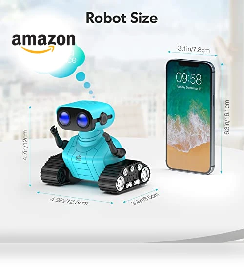 Rechargeable RC Robot Toy with Music and LED Eyes — Interactive Figures & Robots, ALLCELE