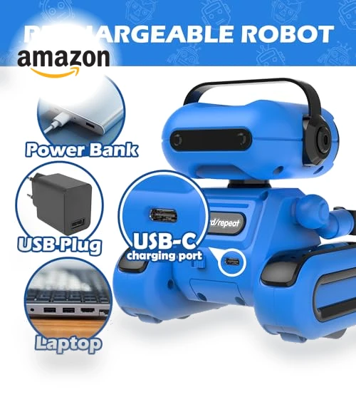 Rechargeable Remote-Controlled Robot — Interactive Figures & Robots, Hasviey