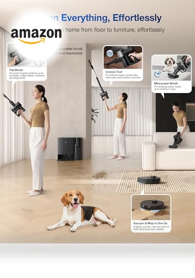 Robot Vacuum and Mop, All-in-One Cleaning Hub — Smart Cleaning Robots, ECOVACS