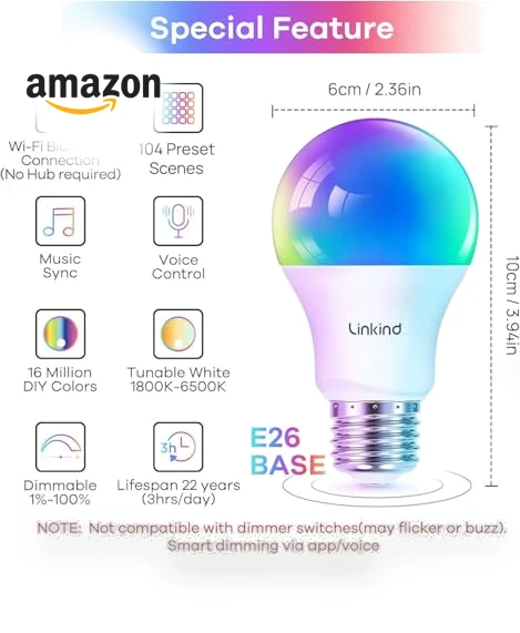 Smart Light Bulbs — LED, Linkind
