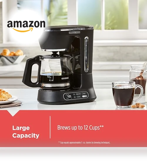 Split Brew 12-Cup Digital Coffee Maker — Electric Blade Coffee Grinders, BLACK+DECKER