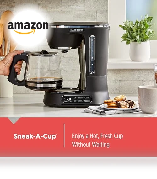 Split Brew 12-Cup Digital Coffee Maker — Electric Blade Coffee Grinders, BLACK+DECKER
