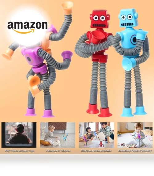 Telescopic Suction Cup Robot Easter Toy — Infant & Early Childhood Playthings, SYSAMA