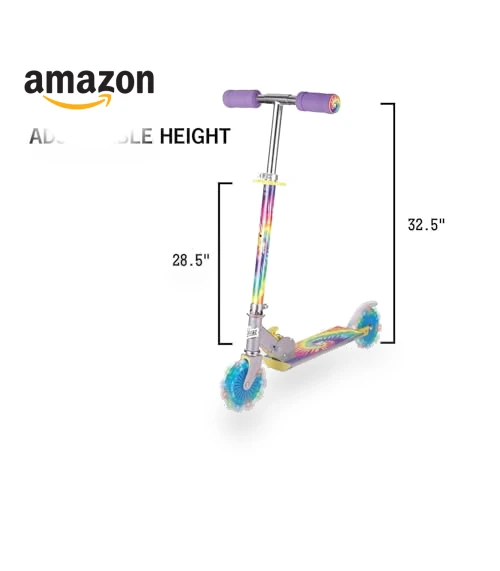 Tie Dye Foldable Scooter with Light Up Wheels — Balance Bikes, Ozbozz