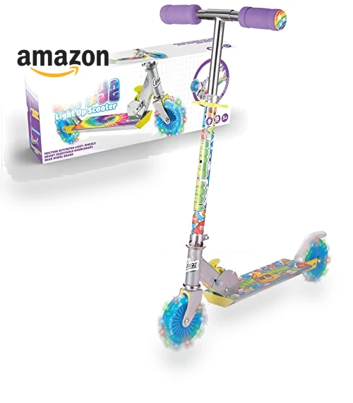 Tie Dye Foldable Scooter with Light Up Wheels — Balance Bikes, Ozbozz
