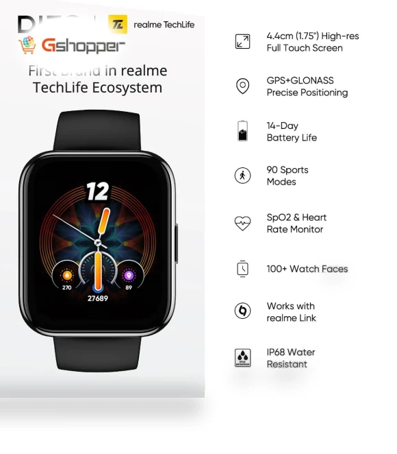 Advanced Smartwatch with GPS and Health Monitoring — Smartwatches, Realme