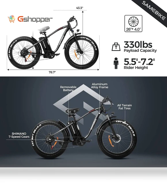 Electric Mountain Bike — E-Bikes, SAMEBIKE