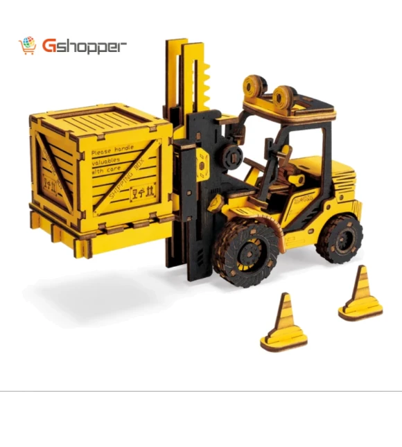 Excavator Engineering Vehicle 3D Wooden Puzzle — Construction Kits, Robotime