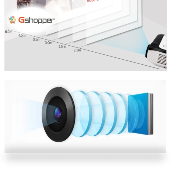 5 inch 200 ANSI Lumen HD Smart Projector — Home Theater Projectors, WEJOY