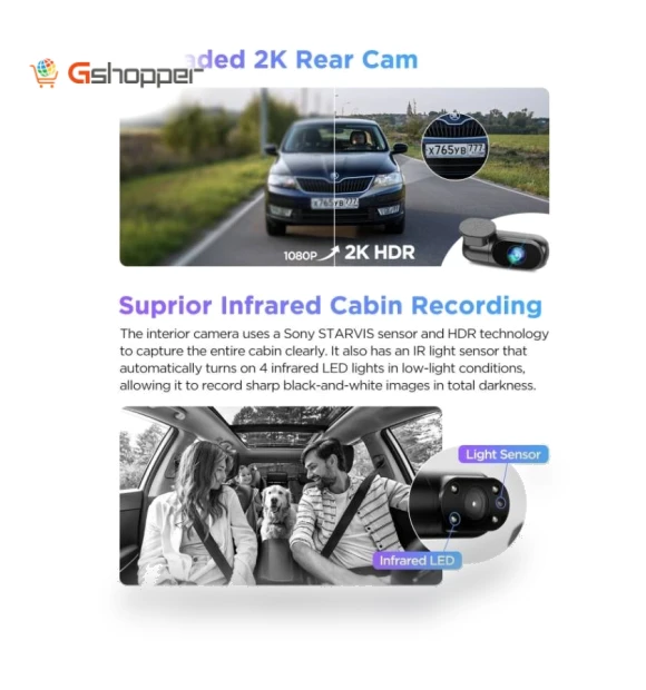 3CH 4K+2K+1080P HDR Car Dash Camera — Dashboard Cameras, VIOFO