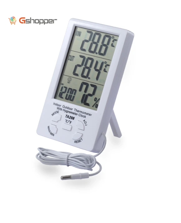 Digital LCD Humidity and Thermometer with Extra Sensor Cable — Home Climate Control