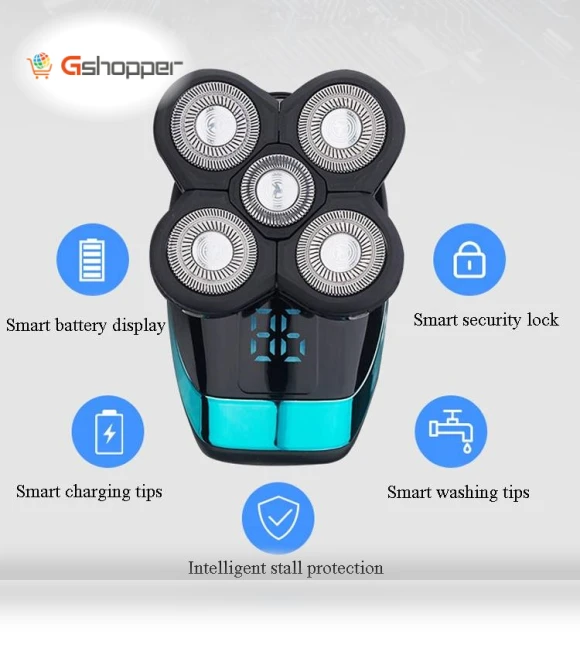 Rechargeable Electric Shaver with Smart Digital Display — Body Groomers