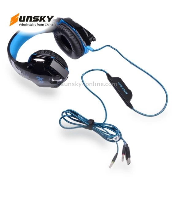 Over-ear Gaming Headset with Mic and LED Light — On-Ear Headphones, KOTION EACH