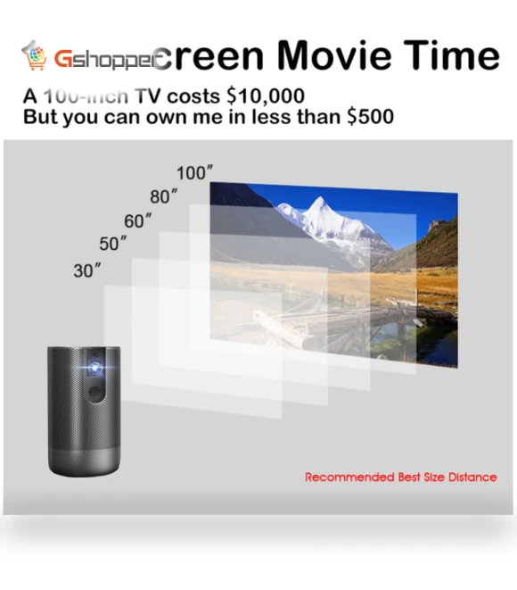 HD Smart Bluetooth Audio All-in-One Projector — Home Theater Projectors, WEJOY