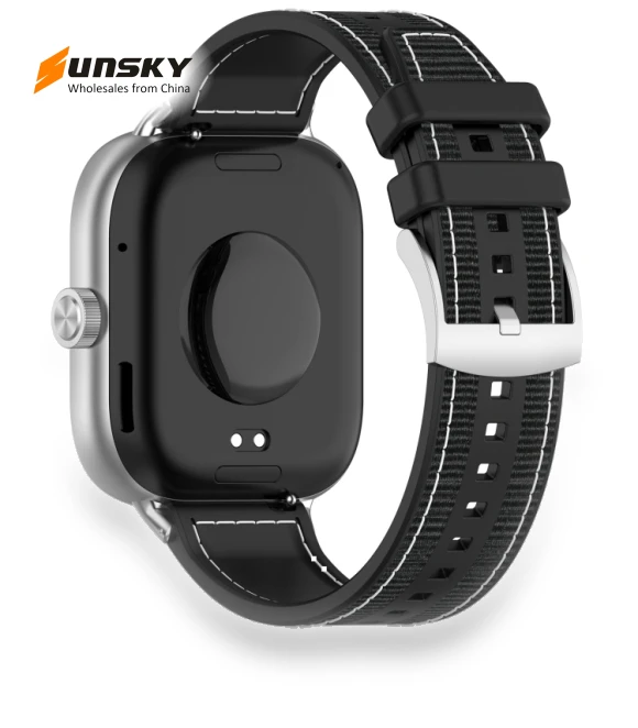 Official Buckle Hybrid Nylon Braid Silicone Watch Band — Smartwatch Straps, Xiaomi