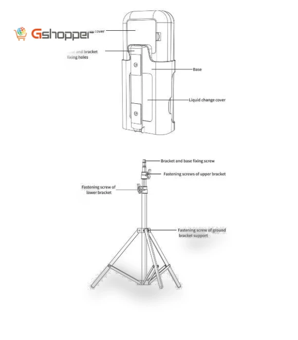 Infrared Thermometer and Automatic Infrared Sensor Sterilization Dispenser with Tripod Mount Holder — Non-Contact Temperature Measurement
