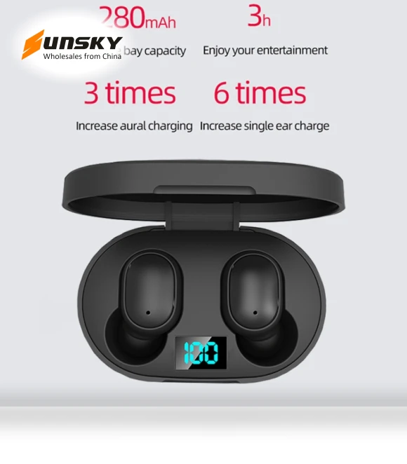 LED Display Wireless Earphone — Audio Gear, E6S