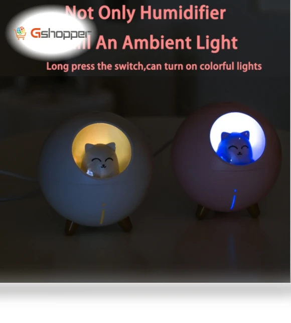 USB Humidifier Mini Planet Cat Desktop Purifier — Air Moisturizers