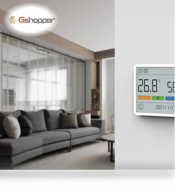 Temperature Humidity Meter LCD Digital Thermometer Hygrometer Sensor Gauge Weather Station Clock — Home Climate Control, Xiaomi