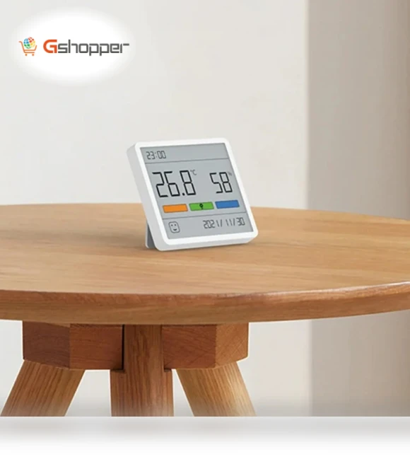Temperature Humidity Meter LCD Digital Thermometer Hygrometer Sensor Gauge Weather Station Clock — Home Climate Control, Xiaomi
