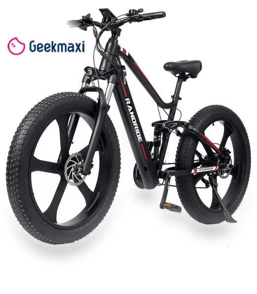 Electric Bike, 26'' Fat Tire, 1000W Brushless Motor, 48V13.6Ah Battery, 45km/h Max Speed — Electric Self-Balancing Scooters, RANDRIDE