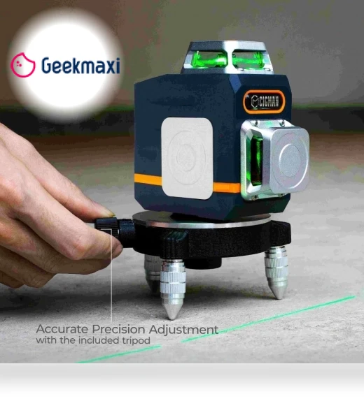 2 x 360° 8 Line Laser Level, Green Cross Line, Self Leveling, with Remote Controller — Alignment & Leveling Lasers, CIGMAN